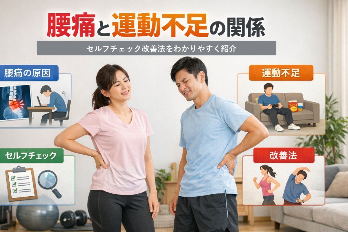 腰痛と運動不足の関係を徹底解説！症状セルフチェックと改善法も紹介
